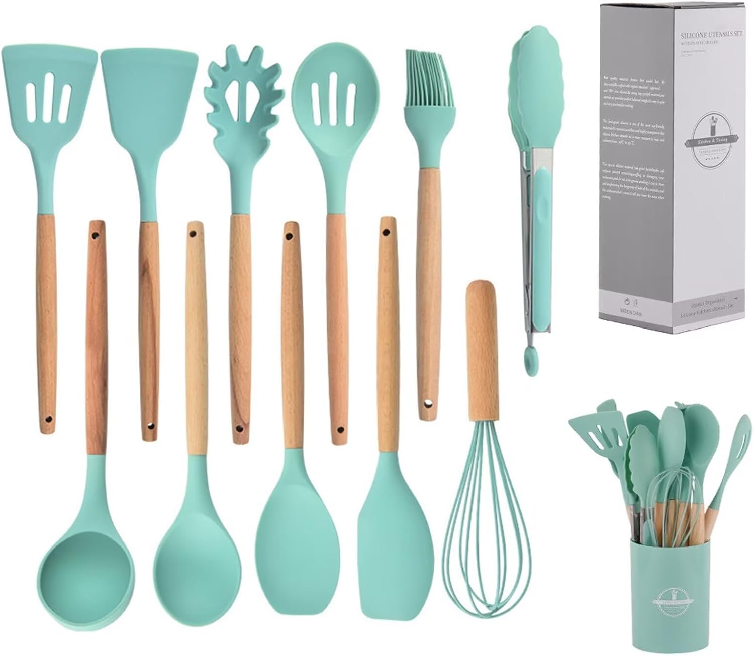 Premium Silicone Kitchen Utensils 12pcs Set - Heat Resistant, Non-Stick & Durable Cooking Tools