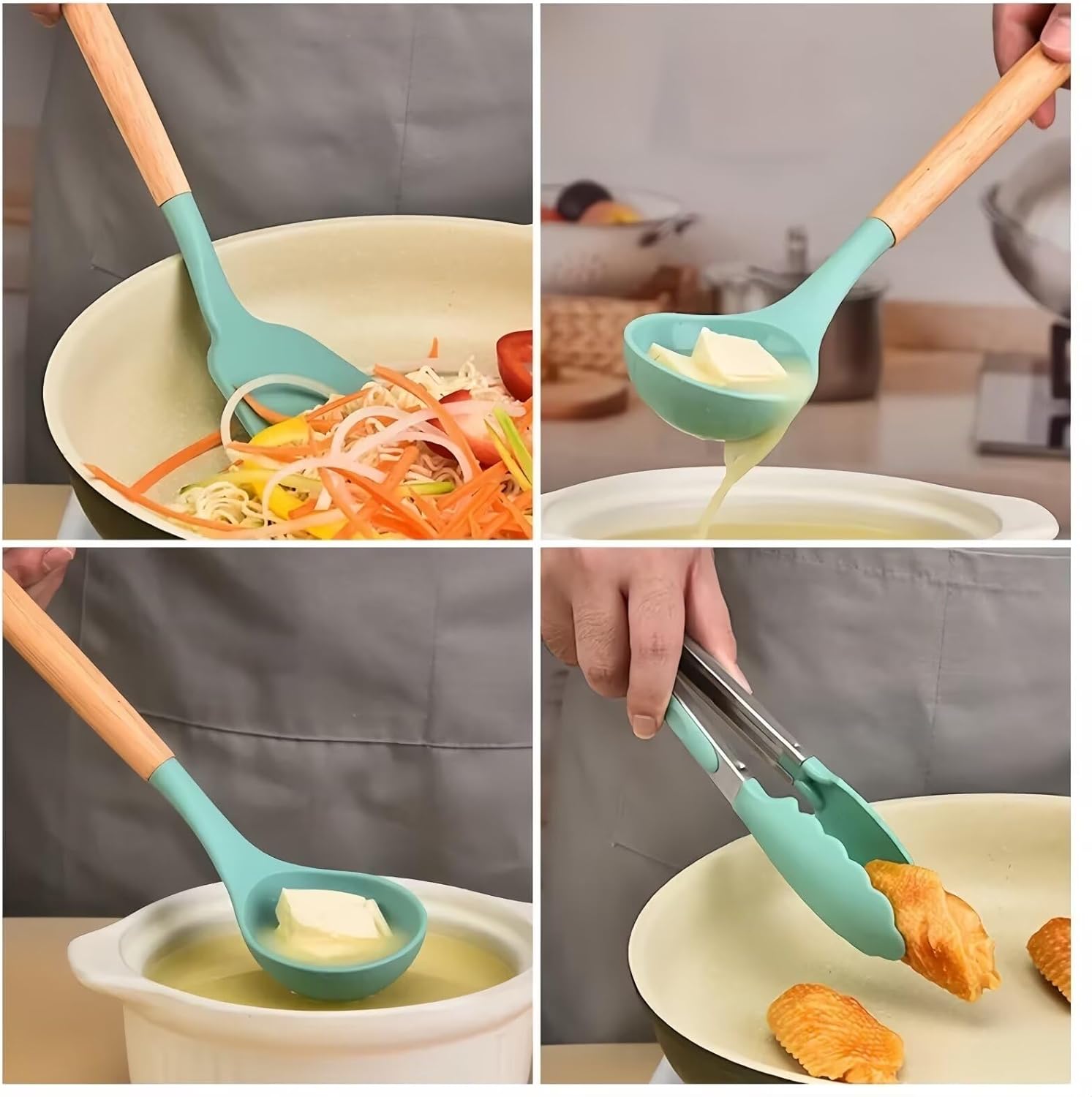 Premium Silicone Kitchen Utensils 12pcs Set - Heat Resistant, Non-Stick & Durable Cooking Tools