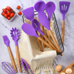 Premium Silicone Kitchen Utensils 12pcs Set - Heat Resistant, Non-Stick & Durable Cooking Tools