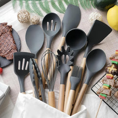 Premium Silicone Kitchen Utensils 12pcs Set - Heat Resistant, Non-Stick & Durable Cooking Tools