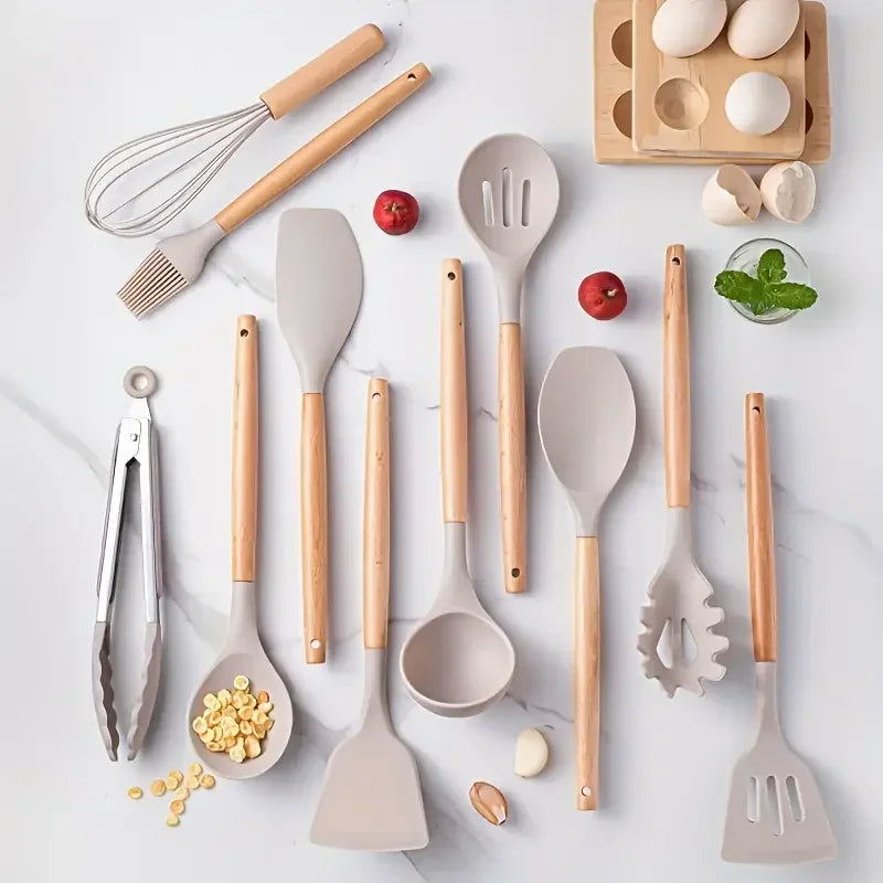 Premium Silicone Kitchen Utensils 12pcs Set - Heat Resistant, Non-Stick & Durable Cooking Tools